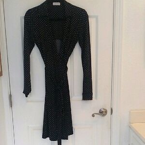 Calvin Klein Black Long Sleeve Wrap Dress